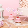 Toppery na babeczki baby shower — różowe