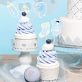 Toppery na babeczki baby shower — niebieskie