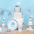 Niebieskie toppery na chłopięce baby shower