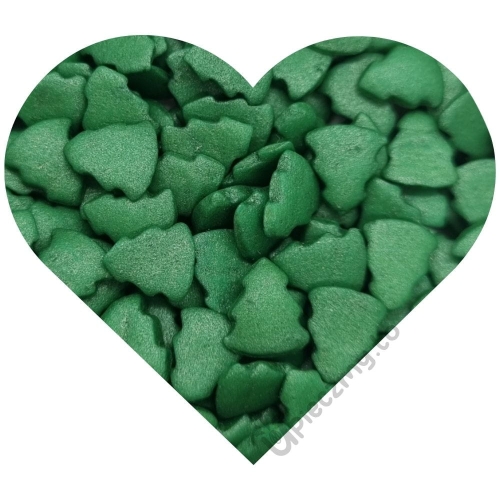 Zielone perłowe choinki posypka cukrowa konfetti 40g