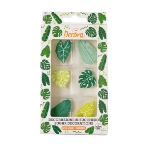 Egzotyczne liście dekoracja cukiernicza na tort Decora 6szt