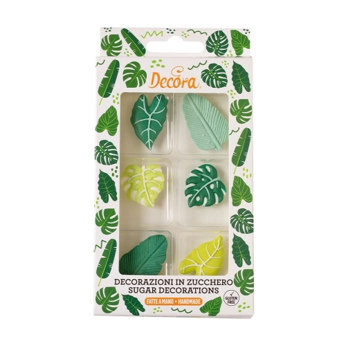 Egzotyczne liście dekoracja cukiernicza na tort Decora 6szt
