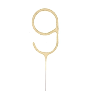 Zimne ognie na tort urodzinowy Złota cyfra 9