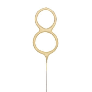 Zimne ognie na tort urodzinowy Złota cyfra 8