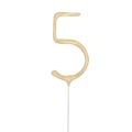 Zimne ognie na tort urodzinowy Złota cyfra 5