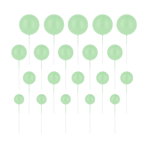Miętowe matowe kule — topper na tort