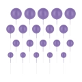 Toppery na tort Fioletowe Kulki matowe zestaw 20szt