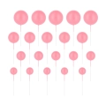 Toppery na tort Różowe Kulki matowe zestaw 20szt
