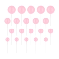 Toppery na tort Jasnoróżowe Kulki matowe zestaw 20szt