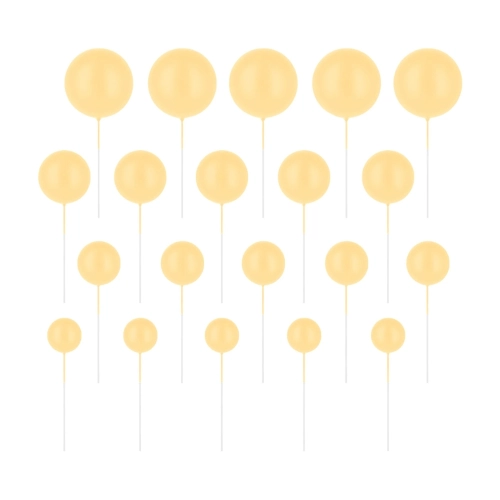 Toppery na tort Miodowe Złote Kulki matowe zestaw 20szt