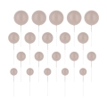 Toppery na tort Beżowe Kulki matowe zestaw 20szt