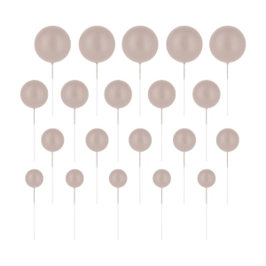 Toppery na tort Beżowe Kulki matowe zestaw 20szt