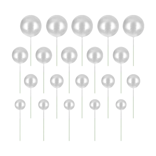 Toppery na tort Srebrne Kulki zestaw 20szt