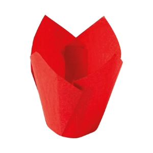 Papilotki do muffinek Tulipany 50x100mm Decora Czerwone 24szt