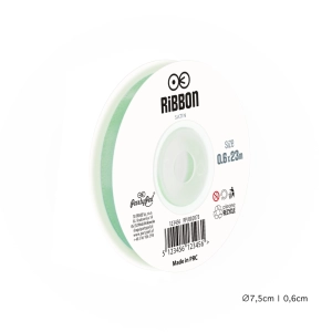 Wstążka satynowa 6mm Zielona Miętowa tasiemka 23m