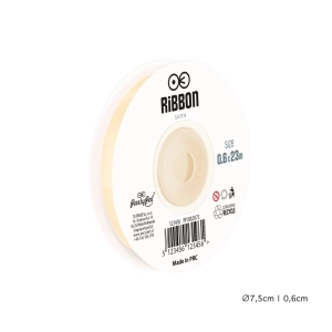 Wstążka satynowa 6mm Kremowa Ecru tasiemka 23m