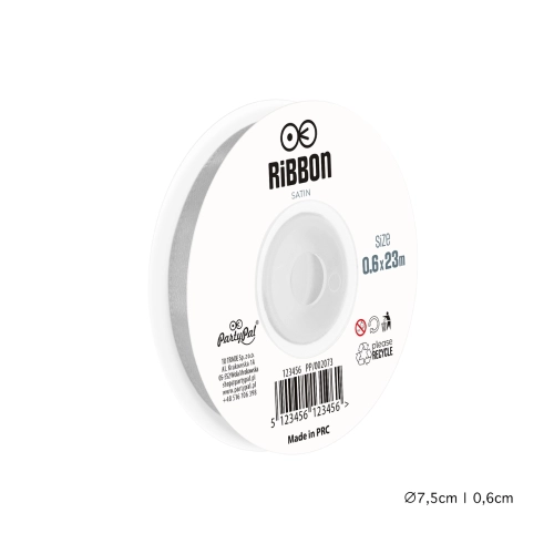 Wstążka satynowa 6mm Popielata Szara tasiemka 23m