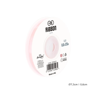 Wstążka satynowa 6mm Różowa Pudrowa tasiemka 23m