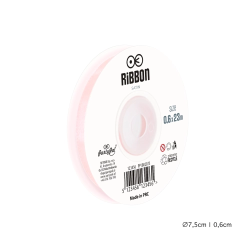 Wstążka satynowa 6mm Różowa Pudrowa tasiemka 23m