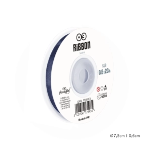 Wstążka satynowa 6mm Granatowa tasiemka 23m