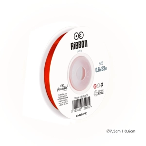 Wstążka satynowa 6mm Czerwona tasiemka 23m