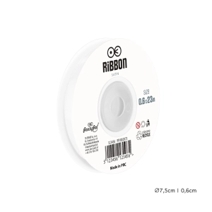 Wstążka satynowa 6mm Biała tasiemka 23m
