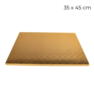 Podkład pod tort prostokątny powlekany sztywny Złoty 35x45cm