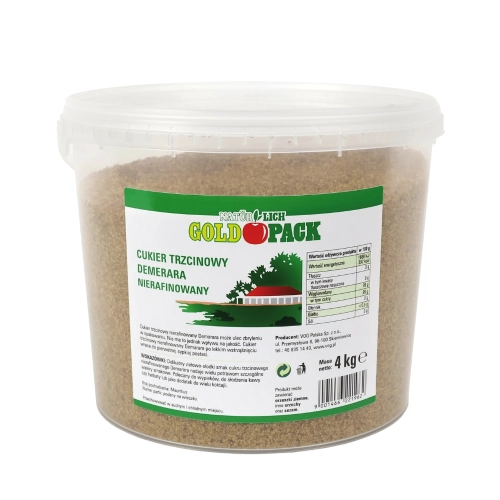 Cukier Trzcinowy nierafinowany Demerara Goldpack 4kg