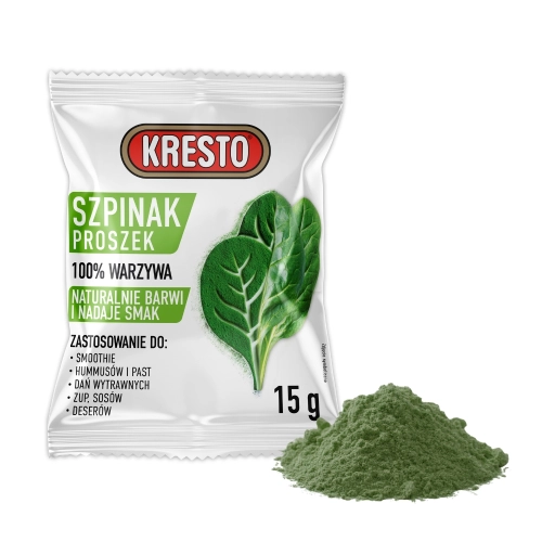 Szpinak liofilizowany proszek 100% warzywa Kresto 15g