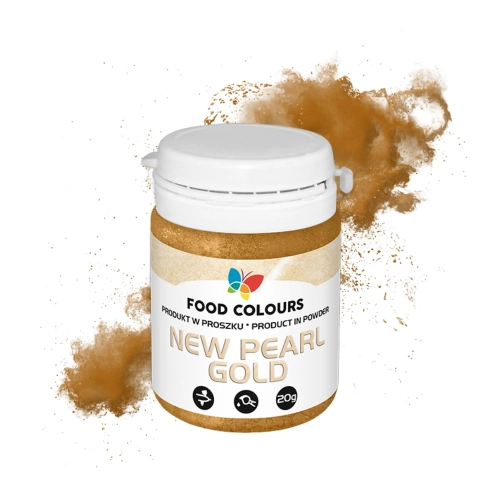 Perłowy pyłek do dekorowania New Peral Gold Złoty brokat 20g