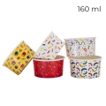 Kubeczki miseczki do lodów 160ml papierowe Memphis mix 25szt