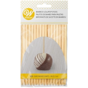 Patyczki do Cake Pops bambusowe okrągłe 12cm Wilton 30szt