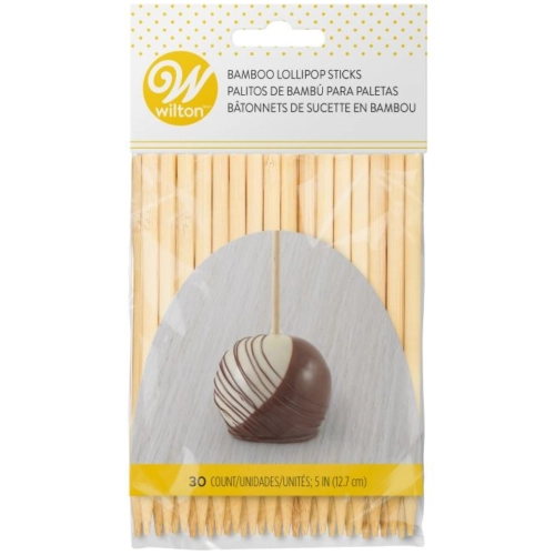 Patyczki do Cake Pops bambusowe okrągłe 12cm Wilton 30szt