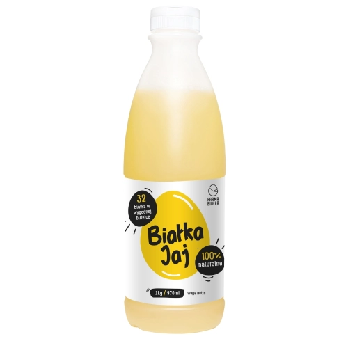 Białko jaj w płynie w butelce pasteryzowane Farma Białka 1kg