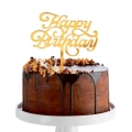 Złoty topper kursywny napis Happy Birthday