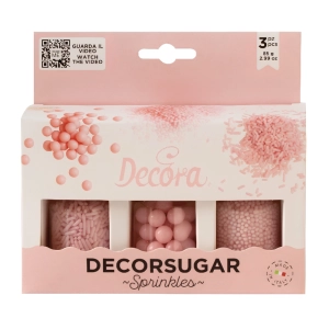 Perełki maczki pałeczki różowe posypki mix Decora 85g