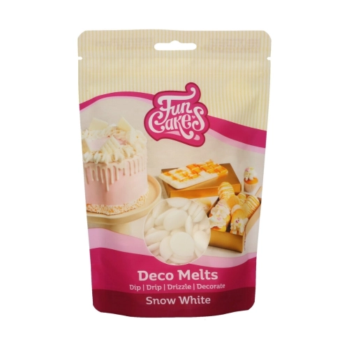 Polewa zastygająca Drip pastylki Deco Melts FunCakes Naturalna Biel
