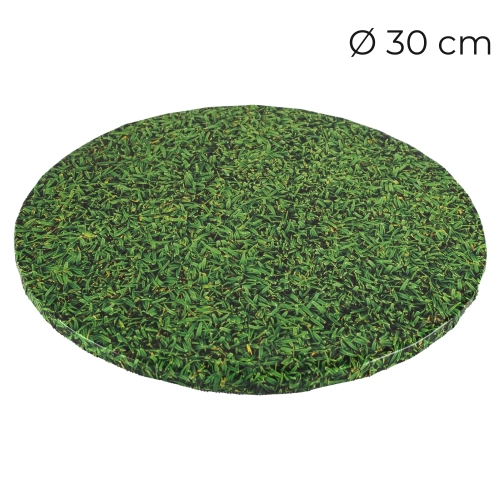 Podkład pod tort Trawa gruby 10mm sztywny zielony 30cm