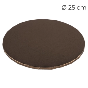 Podkład pod tort gruby 10mm sztywny powlekany Brązowy 25cm
