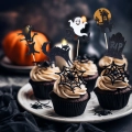 Zestaw strasznych topperów na halloweenowe babeczki
