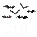 Toppery na tort Halloween Czarne Nietoperze zestaw 6szt