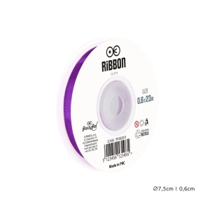 Wstążka satynowa 6mm Purpurowa tasiemka 23m