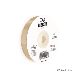 Wstążka satynowa 12mm Jasnobrązowa tasiemka 23m