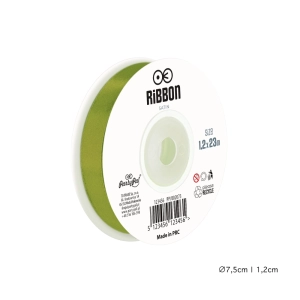 Wstążka satynowa 12mm Zielona tasiemka 23m