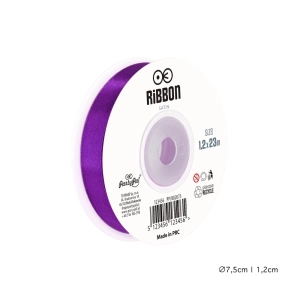 Wstążka satynowa 12mm Purpurowa tasiemka 23m