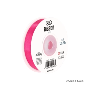 Wstążka satynowa 12mm Ciemnoróżowa tasiemka 23m