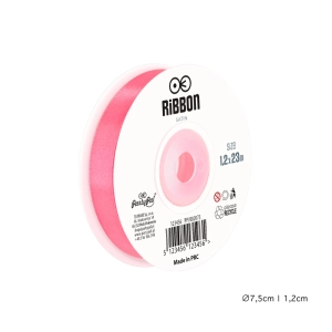 Wstążka satynowa 12mm Różowa tasiemka 23m