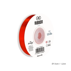 Wstążka satynowa 12mm Czerwona tasiemka 23m