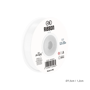 Wstążka satynowa 12mm Biała tasiemka 23m