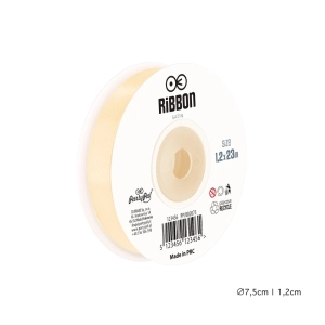 Wstążka satynowa 12mm Kremowa Ecru tasiemka 23m